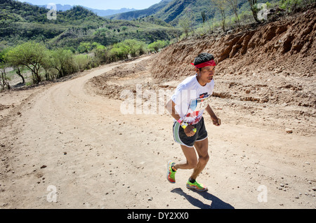 L'ultramarathon de Copper Canyon (Ultra Caballo Blanco), Chihuahua, Mexique. Banque D'Images