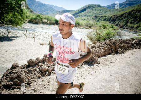 L'ultramarathon de Copper Canyon (Ultra Caballo Blanco), Chihuahua, Mexique. Banque D'Images