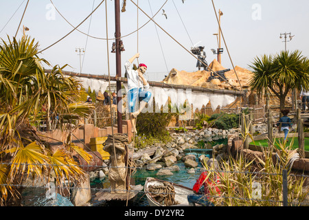 Thème pirate pour l'attraction sur le front, Great Yarmouth, Norfolk, Angleterre Banque D'Images