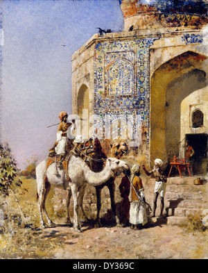 Edwin Lord Weeks, l'ancienne mosquée Blue-Tiled à l'extérieur de Delhi, Inde. Vers 1885. Huile sur toile. Le Musée de Brooklyn, New York City Banque D'Images