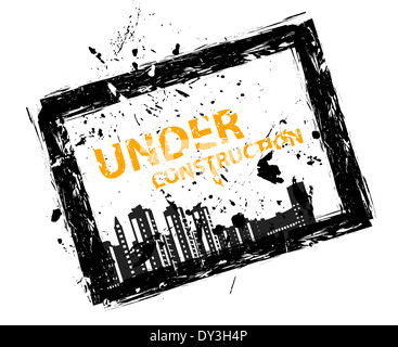 Inscrivez-illustration en construction avec de l'encre noire Banque D'Images
