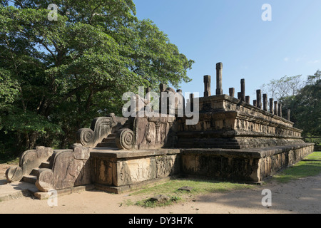 D'une salle d'audience, Palais Royal Group, Polonnaruwa, Sri Lanka, en Asie du Sud Banque D'Images