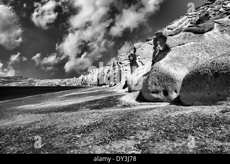 En Vlychada Santorin est comme une plage sur la lune Banque D'Images