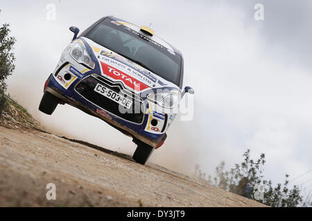 Algarve, Portugal. Le 05 Avr, 2014. 2014 WRC Rally du Portugal, qui a eu lieu dans les montagnes au-dessus de l'Algarve sur la côte sud du Portugal. DS3 : Action Crédit TROPHÉE Plus Sport/Alamy Live News Banque D'Images