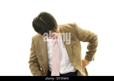 Très déçu de l'homme isolé sur fond blanc. studio shot Banque D'Images