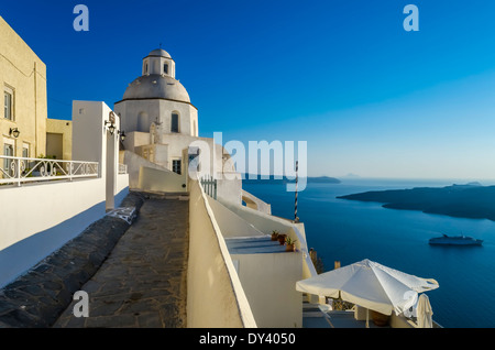 La ville de Fira à Santorin Grèce Banque D'Images