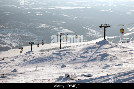 Le téléphérique de la station de ski en suédois Åreskutan d'Åre (sont) Banque D'Images