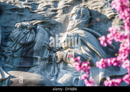 Libre de Stonewall Jackson, l'un des trois chiffres présentés dans la Confederate Memorial Carving à Stone Mountain près d'Atlanta. Banque D'Images