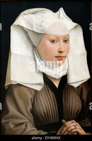Rogier van der Weyden - Portrait d'une jeune femme - 1450 - XV ème siècle - École flamande - Gemäldegalerie - Berlin Banque D'Images