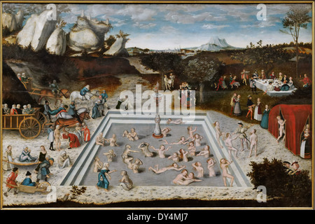 Lucas Cranach - La Fontaine de Jouvence - 1546 - XVI ème siècle - École allemande - Gemäldegalerie - Berlin Banque D'Images