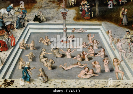 Lucas Cranach - La Fontaine de Jouvence - 1546 - XVI ème siècle - École allemande - Gemäldegalerie - Berlin Banque D'Images