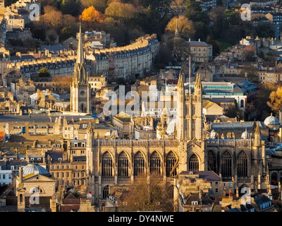 Donnant sur la ville de Bath de l'Alexandra Park sur haut de Beechen Cliff, Somerset England Uk Europe Banque D'Images