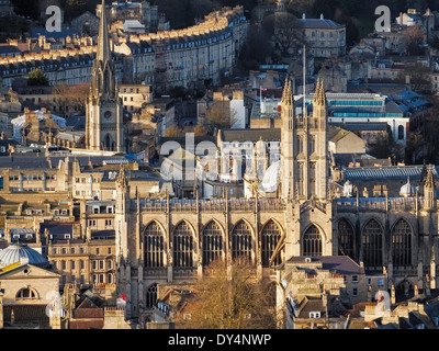 Donnant sur la ville de Bath de l'Alexandra Park sur haut de Beechen Cliff, Somerset England Uk Europe Banque D'Images