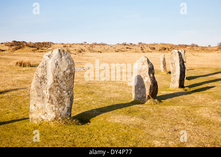 The Hurlers Bronze Age stone circle à laquais près de Liskeard Cornwall England UK Europe Banque D'Images