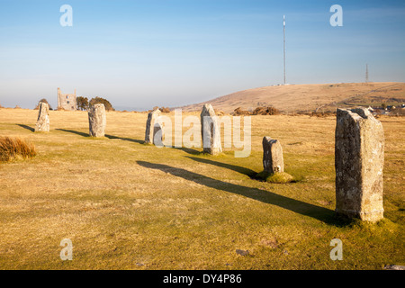 The Hurlers Bronze Age stone circle à laquais près de Liskeard Cornwall England UK Europe Banque D'Images