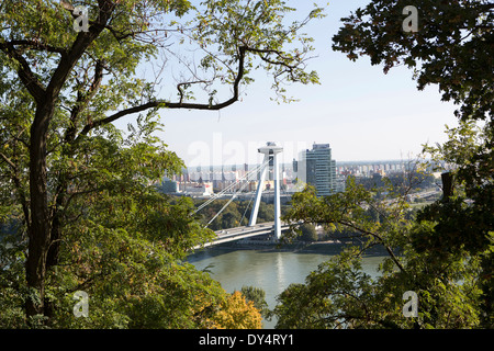 Ovni pont sur le Danube, Bratislava, Slovaquie Banque D'Images