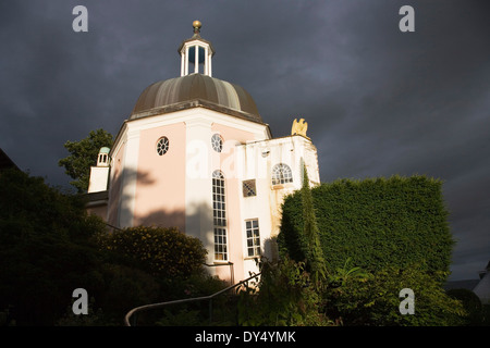 Portmeirion resort village vue d'ensemble galerie Dome village. Portmeirion, près de Bangor, au nord du Pays de Galles, Royaume-Uni Banque D'Images