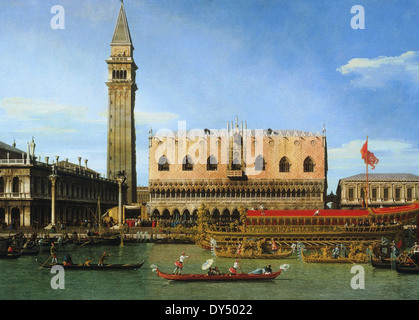 Le Canaletto Bucintoro au Molo le jour de l'Ascension Banque D'Images