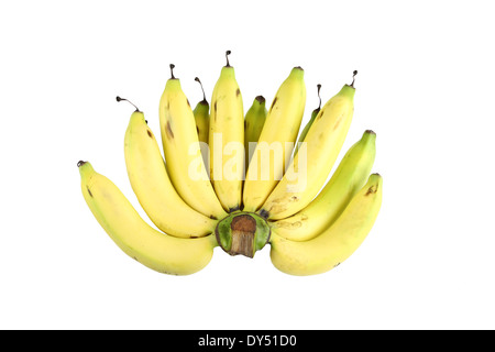Banane mûre isolé sur fond blanc. Banque D'Images