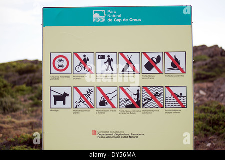 Parc Naturel du Cap de Creus Signer Costa Brava Espagne Banque D'Images