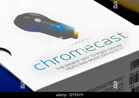 Google Chromecast plat dispositif de streaming Banque D'Images