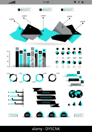 Définir les éléments d'infographie Banque D'Images