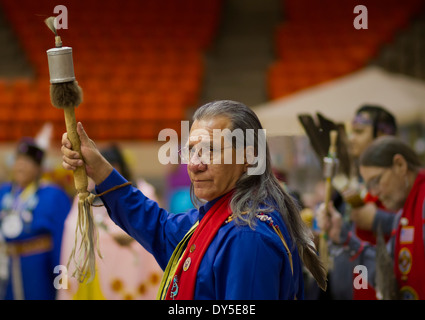 Gourd danseuse au pow-wow annuel tenu à Big Spring, Texas. Banque D'Images