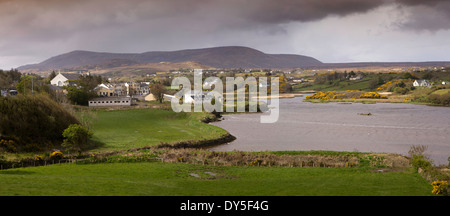 L'Irlande, Co Donegal, Gweedore, village Gortahork, vue panoramique Banque D'Images