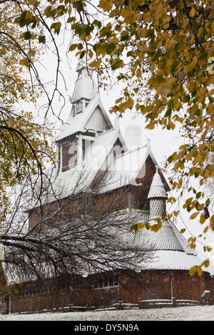 USA (Minnesota), Moorhead, Hopperstadt Église norvégienne, l'hiver Banque D'Images