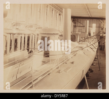 [USS Cushing en construction, Herreshoff Manufacturing Company] Banque D'Images