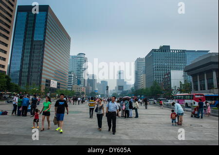 Zone piétonne à Séoul, Corée du Sud, Asie Banque D'Images
