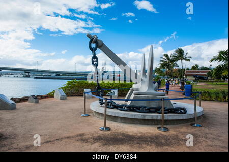 Énorme ancre dans Pearl Habour, Oahu, Hawaii, United States of America, Pacifique Banque D'Images