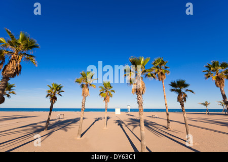 Playa de Gandia à Valence à la plage nord de l'Espagne Méditerranéenne Banque D'Images