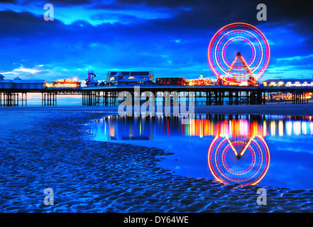 Au crépuscule de Blackpool Banque D'Images