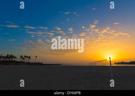 La plage d'El Arenal Javea Xabia lever du soleil en Méditerranée Alicante Espagne Banque D'Images