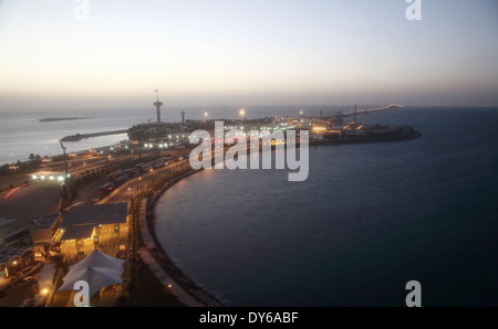 Le roi Fahd Causeway sur le golfe de Bahreïn entre Royaume de Bahreïn et le Royaume d'Arabie Saoudite Banque D'Images