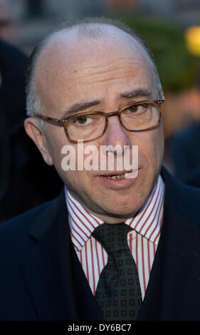 Berlin, Allemagne. 07Th avr, 2014. Le ministre français de l'intérieur Bernard Cazeneuve est représenté au cours de sa visite à Berlin, Allemagne, 07 avril 2014. Photo : Joerg Carstensen/dpa/Alamy Live News Banque D'Images