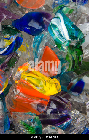 Les tessons de verre float, L. Jennifer Sears Glass Art Studio, Lincoln City, Oregon Banque D'Images