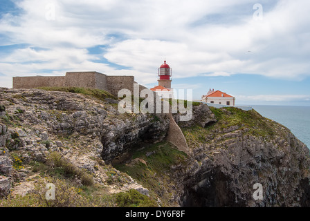 Sao Vicente lighthouse, Sagres, Algarve Portugal Banque D'Images