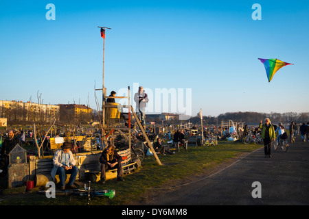 Jardin de quartier parc Tempelhof Schillerkiez à Berlin, Allemagne Banque D'Images