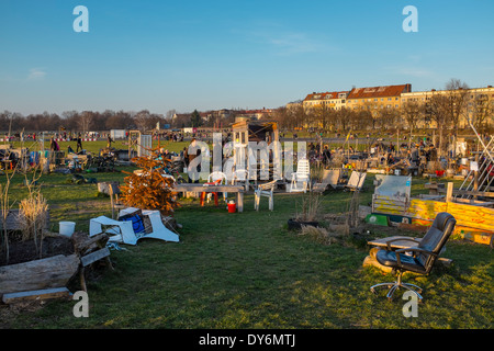 Jardin de quartier parc Tempelhof Schillerkiez à Berlin, Allemagne Banque D'Images