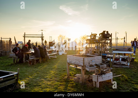 Jardin de quartier parc Tempelhof Schillerkiez à Berlin, Allemagne Banque D'Images