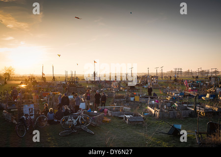 Jardin de quartier parc Tempelhof Schillerkiez à Berlin, Allemagne Banque D'Images