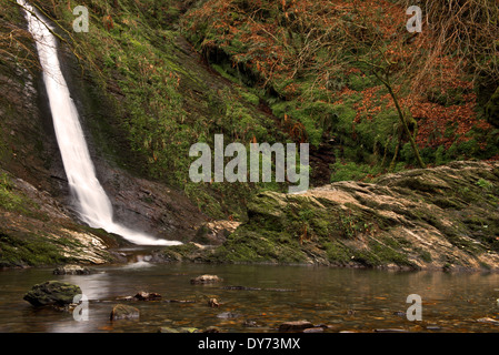 La Dame Blanche Cascade de Gorge de Lydford, B-3660 près de Tavistock dans Dartmoors,Parc National de Devon, England, UK. Banque D'Images