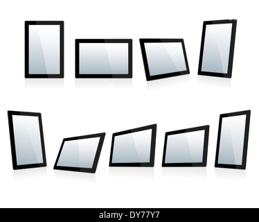 Ecran tactile noir comprimés en style iPad Banque D'Images