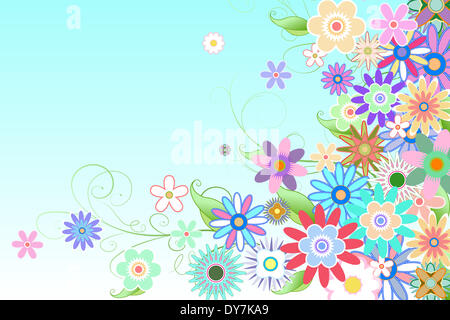 Généré numériquement girly floral design Banque D'Images