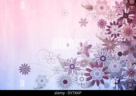 Généré numériquement girly floral design Banque D'Images
