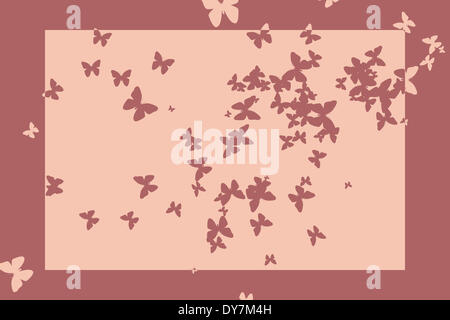 Stencil butterfly pattern design dans des tons roses Banque D'Images