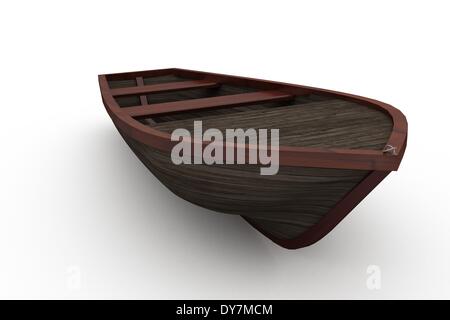 Bateau en bois brun avec ombre Banque D'Images