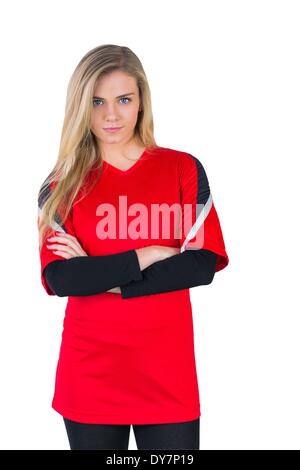 Assez fan de football en rouge Banque D'Images